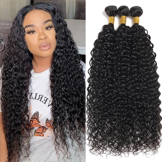 Water Wave Bundles 12A Brazilian Human Hair Weave 1/3/4PCS Deep Kinky